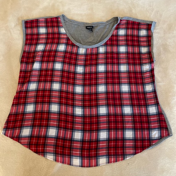 Torrid Plaid Lightweight Top - Size 1X - Picture 6 of 11
